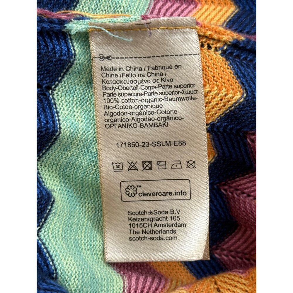 Scotch & Soda Women Size S Chevron Knit Maxi Dress Sleeveless Cotton Artsy Beach - Picture 5 of 8